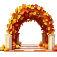 Autumn theme arched entrance AI generative png