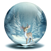 Sparkling crystal snow ball AI generative png