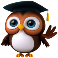 A Cute Little Owl smart teacher AI generative png