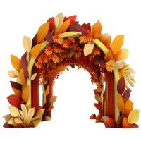 Autumn theme arched entrance AI generative png