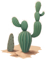 Thorns and Blooms A Closer Look at Desert Cactus AI Generative png