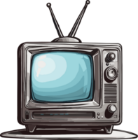 Fernsehen Monitor Bildschirm retro Jahrgang ai generativ png