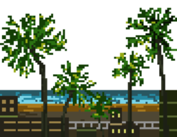 de praia perto paisagem urbana pixel ilustração png