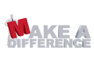 3d Man With Make a Difference Quote. Standing Out Concept. png