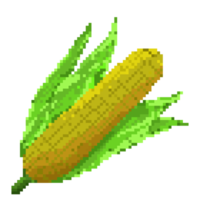 yellow fresh corn pixel illustration png