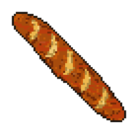 franska baguette pixel konst illustration png