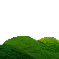 green beautiful hill pixel illustration png