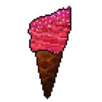 pixelated pink tasty ice cream png