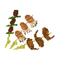 spiedo barbeque pixel arte illustrazione png