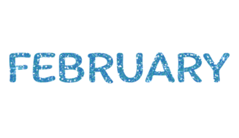 blauw schitteren februari brieven icoon. februari teken. ontwerp voor decoreren, achtergrond, behang, illustratie. png