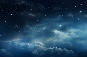 espacio noche cielo con nube y estrella, resumen fondo.generativo ai. foto