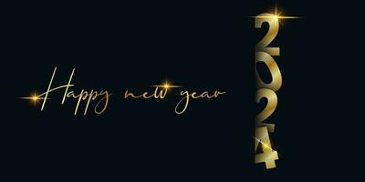 Happy new year 2024 letters banner, vector art and illustration. can use for, landing page, template, ui, web, mobile app, poster, banner, flyer, background