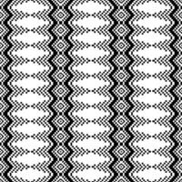 Boho unique seamless ethnic stripe pattern. Tribal abstract pixel art print design for textile template. Black and white color. vector