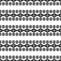 Seamless ethnic stripe pattern in black and white colors. Tribal border vector illustration with Native American style. Design for textile template.