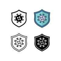 Virus Resistance with Shield vector editable icon