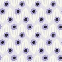 Beautiful floral pattern in retro style. Vector seamless texture with cute flowers. Hand drawn flowers background