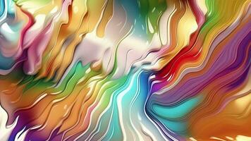 Abstract Liquid Wavy Background, Multicolor Holographic Animation, Generative AI video