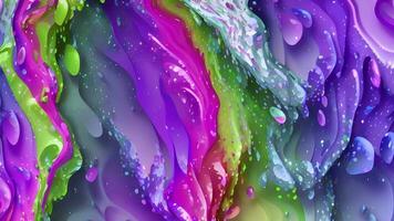 Abstract Liquid Wavy Background, Multicolor Holographic Animation, Generative AI video