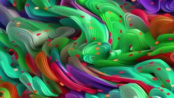 Abstract Liquid Wavy Background, Multicolor Holographic Animation, Generative AI video