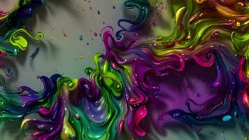 Abstract Liquid Wavy Background, Multicolor Holographic Animation, Generative AI video