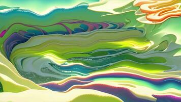 Abstract Liquid Wavy Background, Multicolor Holographic Animation, Generative AI video