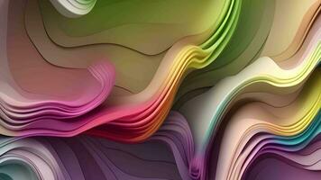 Abstract Liquid Wavy Background, Multicolor Holographic Animation, Generative AI video