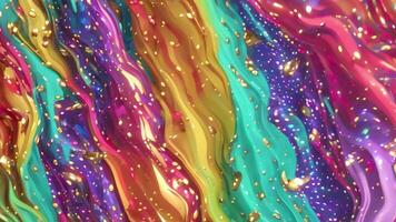 Abstract Liquid Wavy Background, Multicolor Holographic Animation, Generative AI video