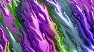 resumen líquido ondulado fondo, multicolor holográfico animación, generativo ai video