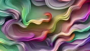 abstrakt Flüssigkeit wellig Hintergrund, Mehrfarbig holographisch Animation, generativ ai video