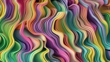 Abstract Liquid Wavy Background, Multicolor Holographic Animation, Generative AI video