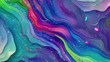 Abstract Liquid Wavy Background, Multicolor Holographic Animation, Generative AI video