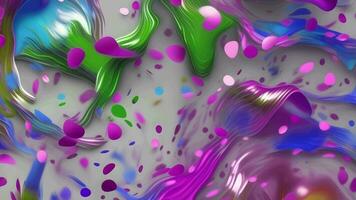 Abstract Liquid Wavy Background, Multicolor Holographic Animation, Generative AI video