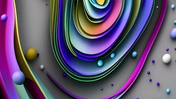 Abstract Liquid Wavy Background, Multicolor Holographic Animation, Generative AI video