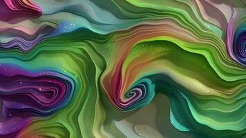 Abstract Liquid Wavy Background, Multicolor Holographic Animation, Generative AI video