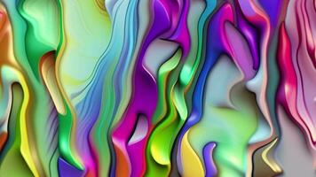 Abstract Liquid Wavy Background, Multicolor Holographic Animation, Generative AI video