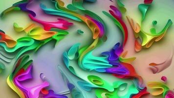 Abstract Liquid Wavy Background, Multicolor Holographic Animation, Generative AI video