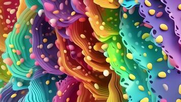 Abstract Liquid Wavy Background, Multicolor Holographic Animation, Generative AI video