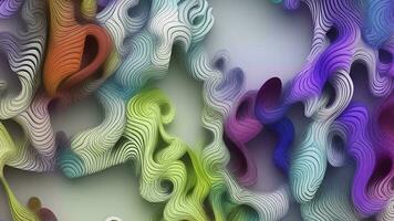 Abstract Liquid Wavy Background, Multicolor Holographic Animation, Generative AI video