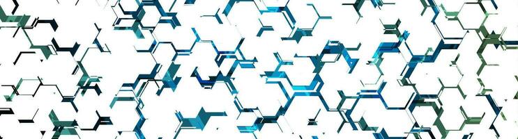 Abstract blue green tech hexagonal pattern background vector