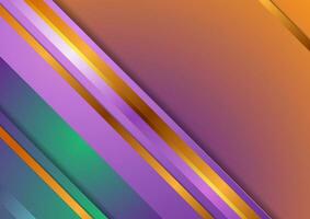 Green, purple and orange stripes abstract corporate background vector