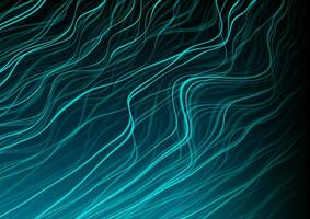 Blue luminous glowing liquid wavy lines abstract neon lights background vector