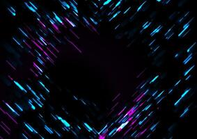 Abstract tech glowing neon lines background with glitch effect vector