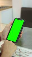 grön skärm telefon, använder sig av mobil telefon video