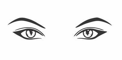 Sexy vampire female eyes black and white illustration photo