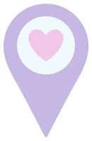 Map pointer with heart icon. vector