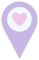 Map pointer with heart icon. vector