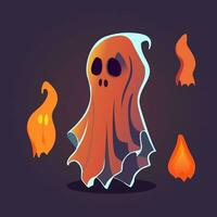 lying Phantoms. Halloween scary ghostly monsters. Cute cartoon spooky characters. vector