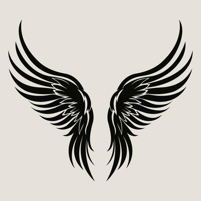 simple illustration of angle wings, wings vector drawing, vintage angel  wings. 29724241 Vector Art at Vecteezy