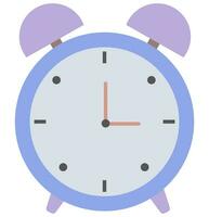 Purple alarm clock isolated on white background. vector