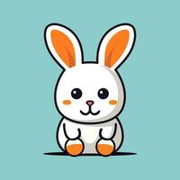 Cute rabbit character. vector